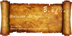 Balczer Ákos névjegykártya