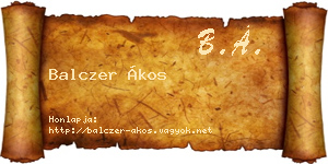 Balczer Ákos névjegykártya